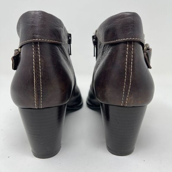 Arnold Churgin Womens Heeled Boots Pointed Toe Size Zip Leather Brown EU 39 - Picture 6 of 9